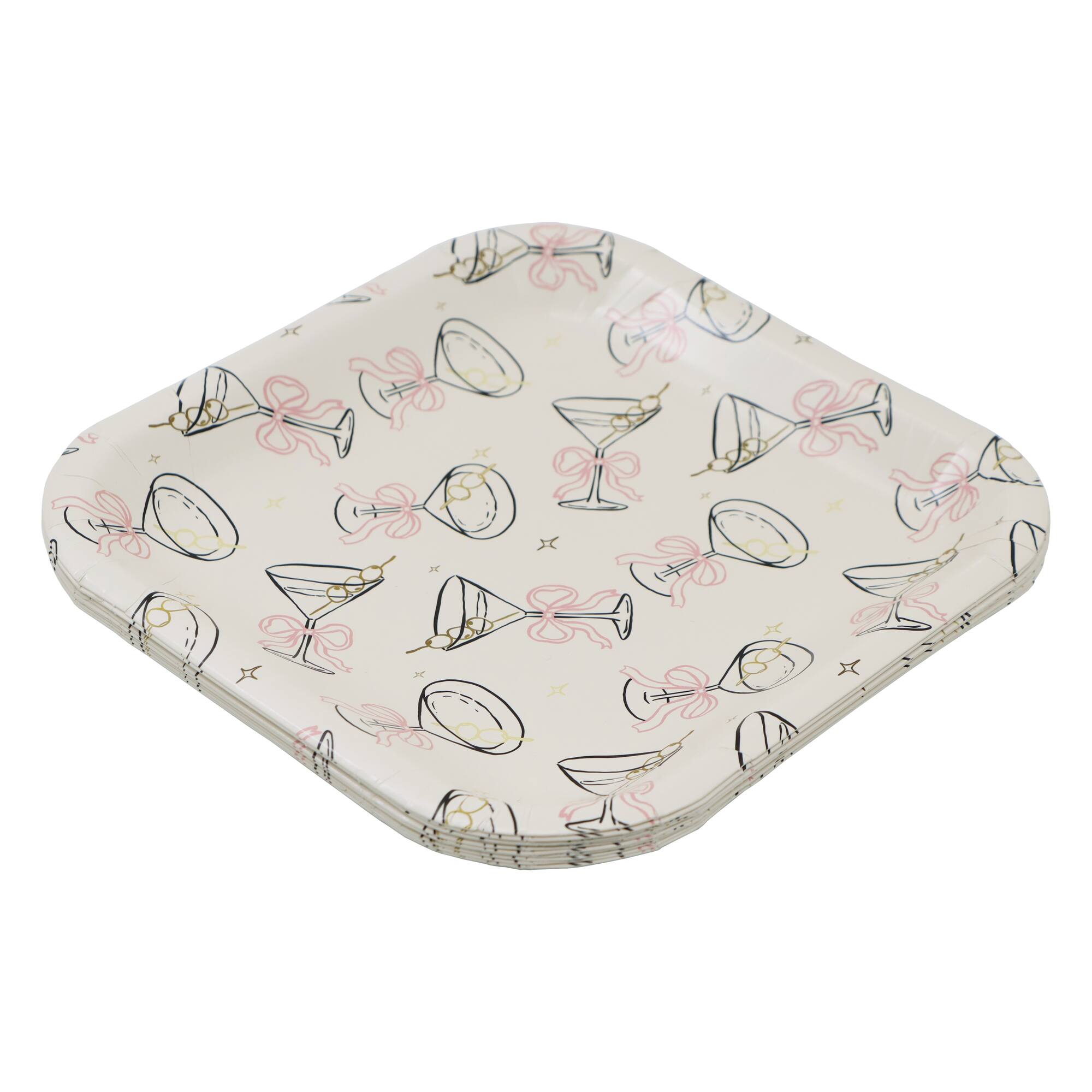 24 Packs: 10ct. (240 total) 7" Square Martinis Snack Plates by Celebrate It™